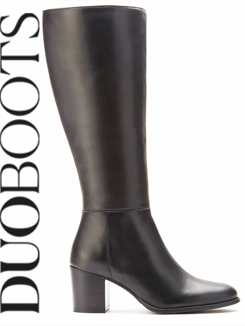 Duo Boots, WIDE CALF / 44 cm,  Dalia Knee High Boots, Black, Sz 6.5 US, $119!